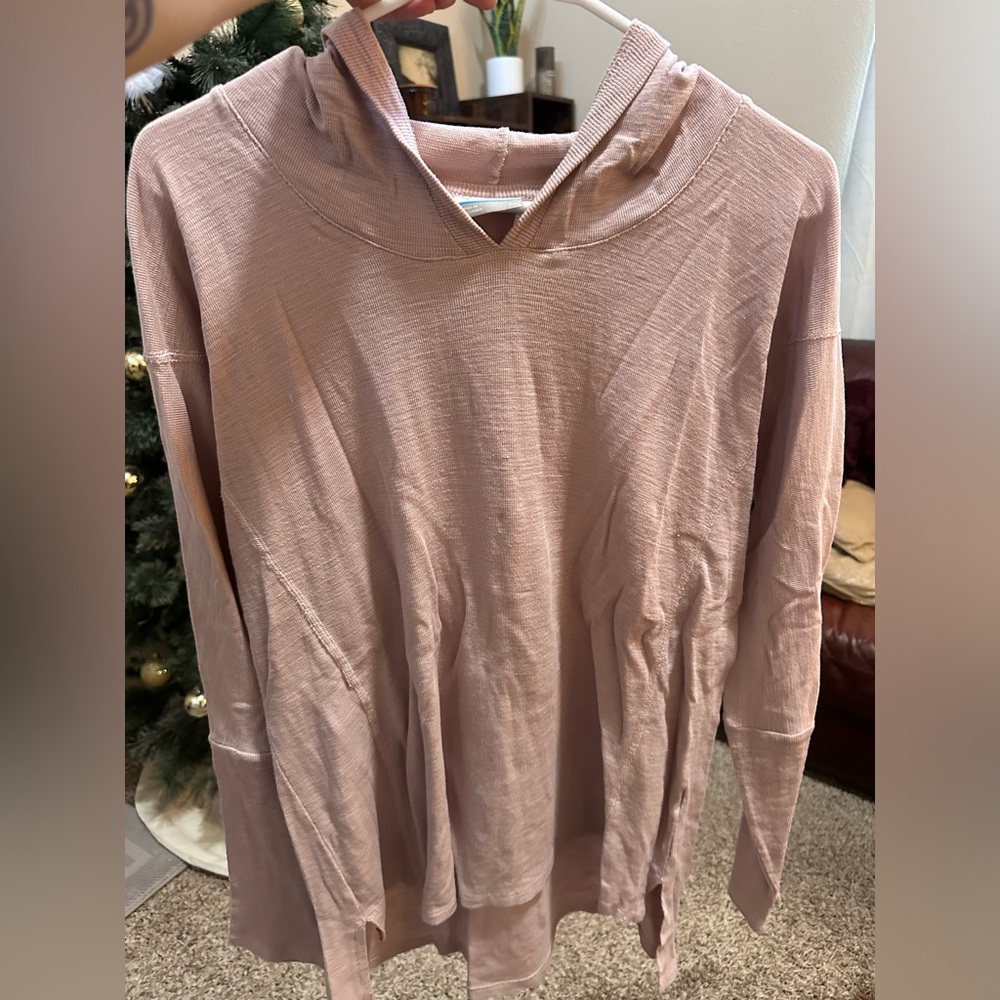 Columbia long sleeve hooded sun protection top light pink / peach size XL